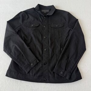 Triumph Over Tragedy Carry On Trucker Jacket Mens XL Black Edgy Streetwear‎